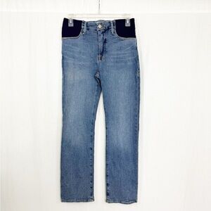 Good American Maternity Organic Cotton Cropped Jeans, Size 2, Blue